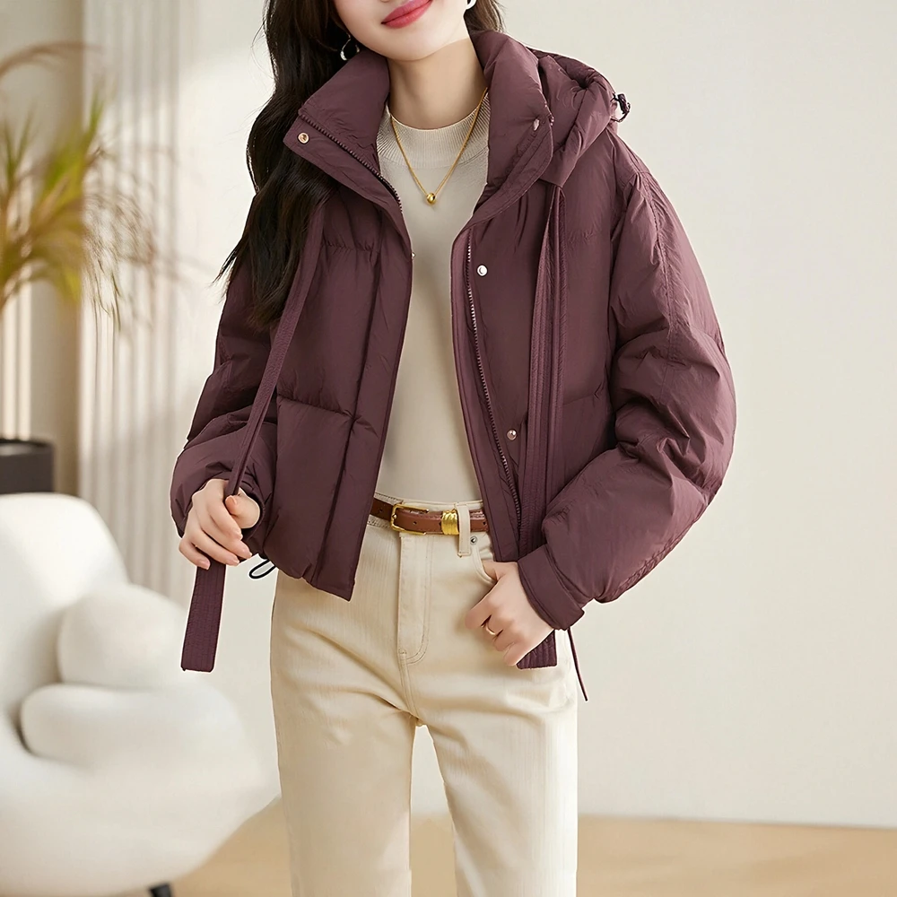 

Cotton-Padded Jacket Long Sleeve Autumn Winter Clothes Straight Sleeve Casual Style Women's Top Fashionable and Comfortable