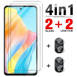 4in1 Tempered Glass For Oppo A18 A38 A58 A78 4G A98 5G Full Cover Screen Protectors For Oppo A 38 18 78 58 98 oppoa38 Lens Film