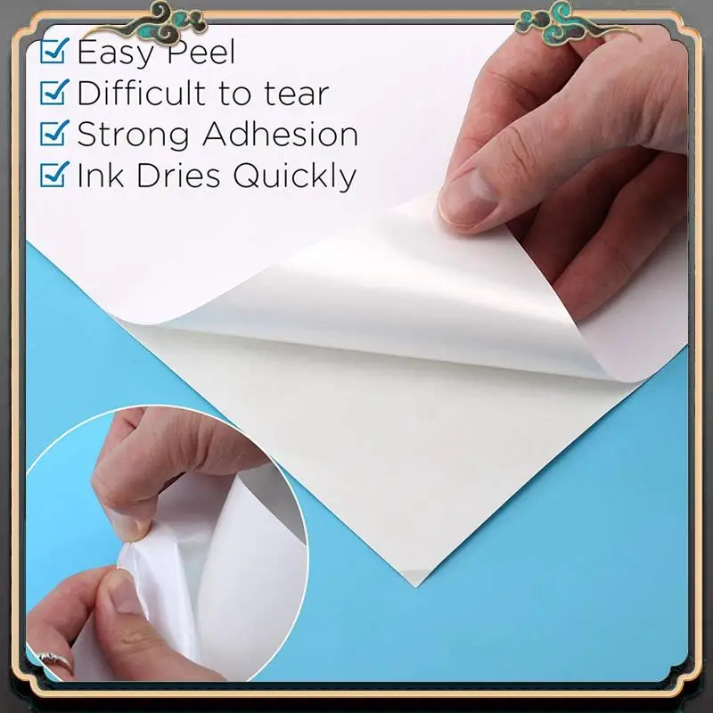 Reliable-125 Sheets Printable Vinyl Sticker Paper Self-Adhesive Waterproof Matte White Printing Paper Sheet, For Inkjet Printer