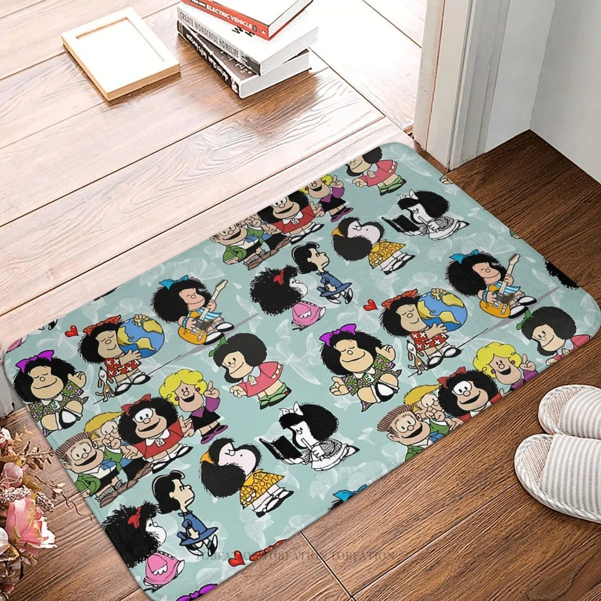 

Mafalda Miguelito Comic Non-slip Doormat Pattern Bath Bedroom Mat Welcome Carpet Home Modern Decor