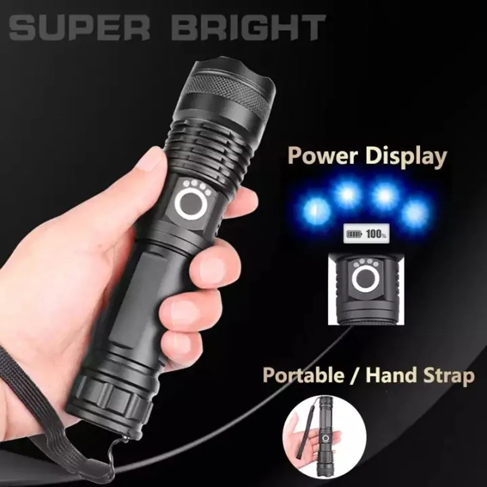 Super Bright Flashlight Torch Lamp Led P50 Powerful UCB Rechargeable Waterproof Camping Practical High Quality