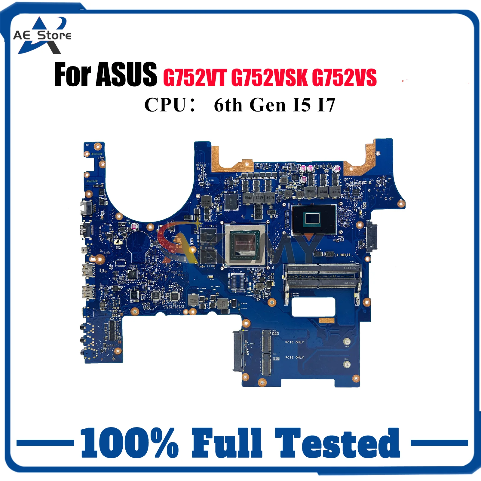 

G752VT Материнская плата для ноутбука ASUS ROG GL752VL GL752VW G752V G752VS G752VSK Материнская плата для ноутбука с процессором I5 I7 100% tests OK stk