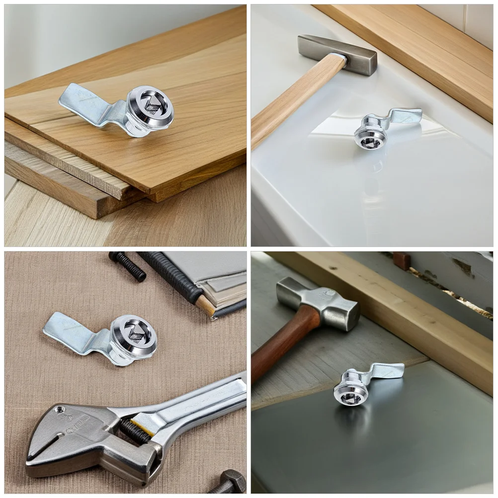 4 قطعة قفل كامة مثلث من سبائك الزنك للخزائن، تصميم جمالي سهل التركيب لقفل درج مجمع المكتب المنزلي #5