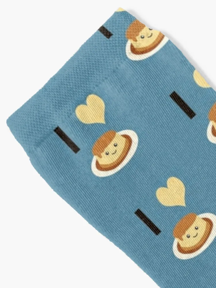 I Love Flan Cute Kawaii Flan Socks Thermal Socks For Men