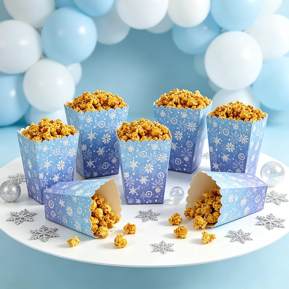 10-50pcs Snowflake Popcorn Box - огляд і ціна Kraft Paper Box