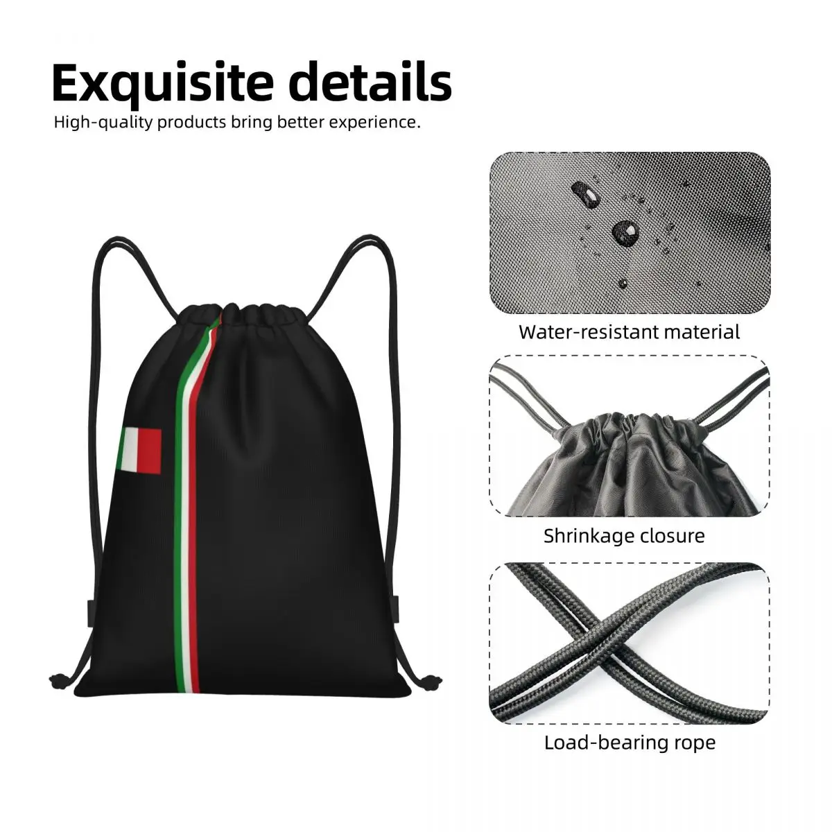 Custom Italy Flag Drawstring Backpack Bags Men Women Lightweight Italian Pride Gym Sports Sackpack Sacks for Traveling