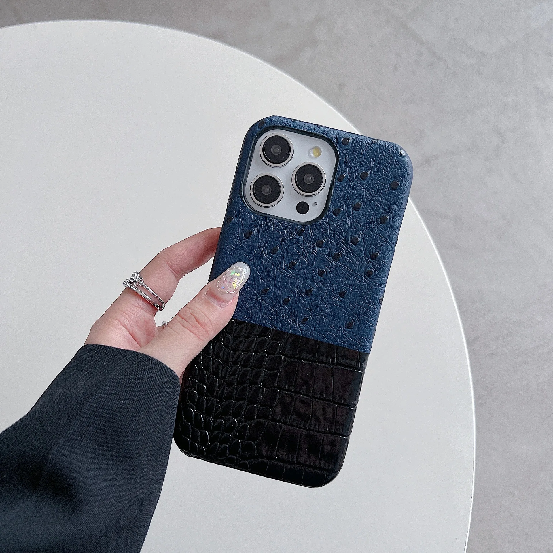 النعامة النبيلة التمساح الربط مناسبة آيفون 17 حالة الأزياء 16 برو نصف حزمة 15 بروماكس مكافحة السقوط 1413 12 حماية Cuvae