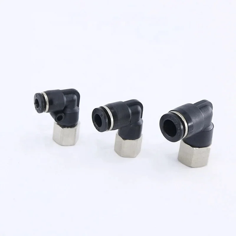 PLF Series White Black Blue Cap Pneumatic Quick Coupling Female Thread Elbow Connector Tube air Push in High Quality Fitting