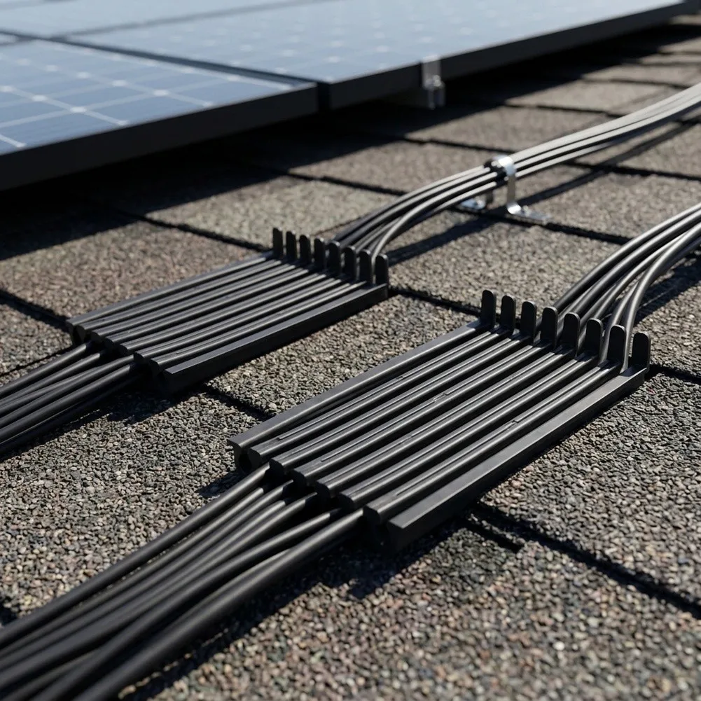 Waterproof TPR Solar Cable Grommet 7 Channels For Photovoltaic Wire Management And Roof Protection Organizer Tool
