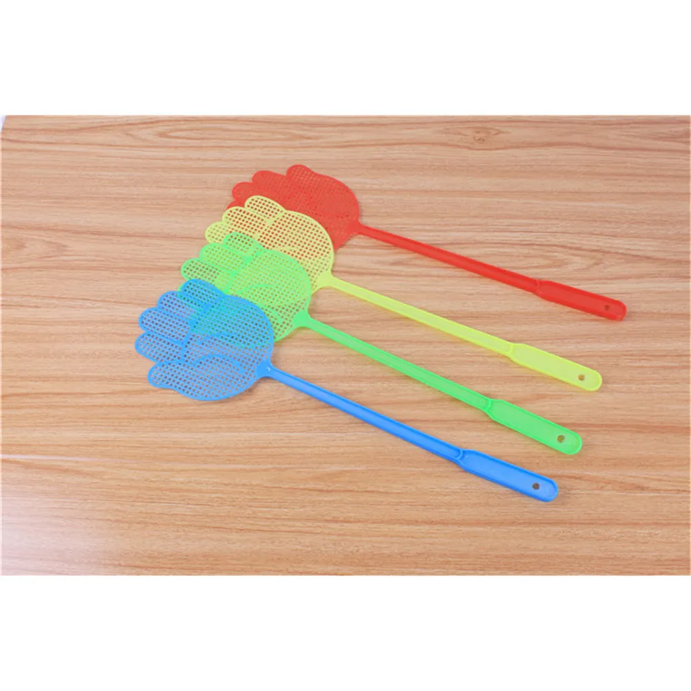 1Pc Random Color Cute Hand Design Plastic Pest Control Mosquito Bug Hand Pattern Fly Swatter