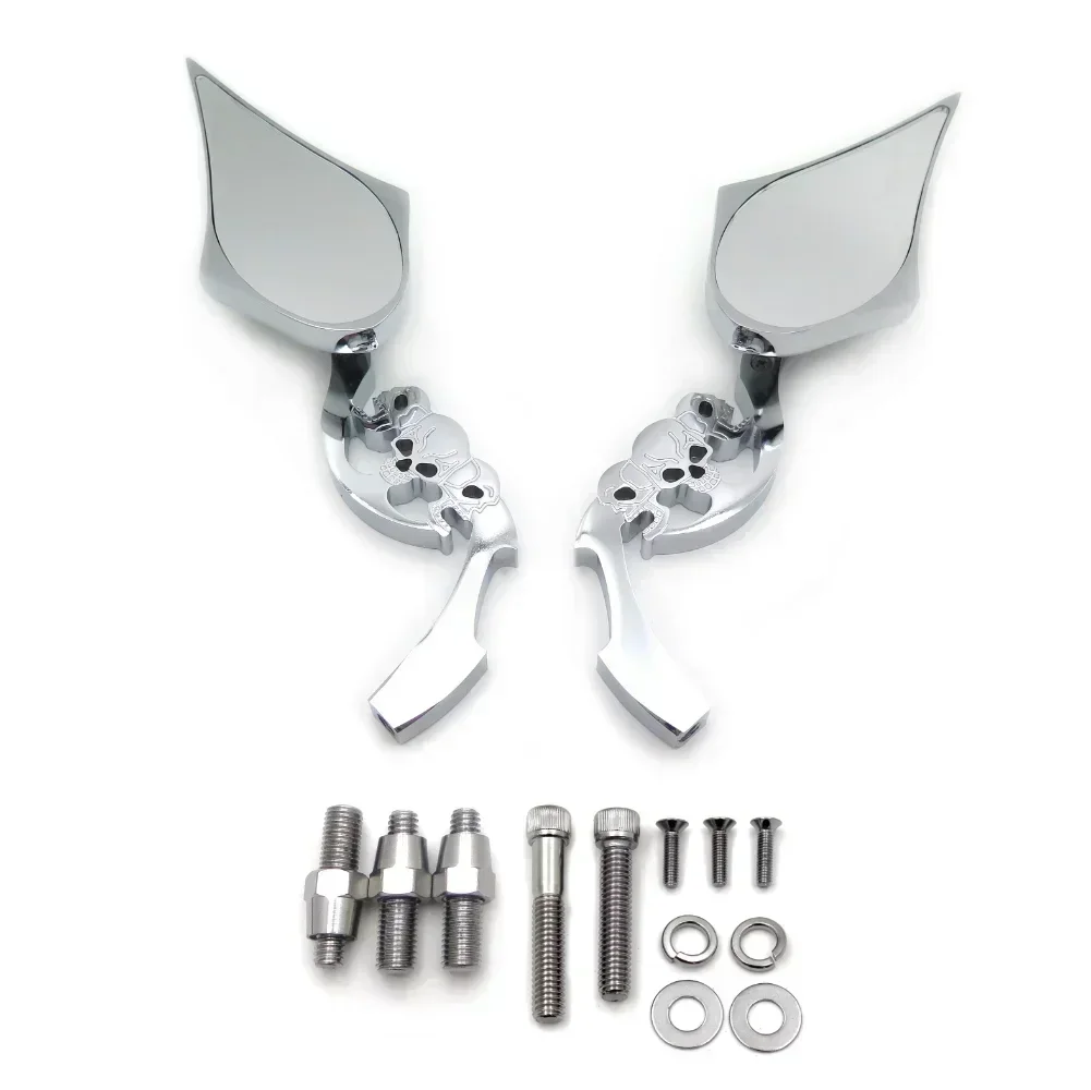 

MotorcycleCustom Skull Blade Mirror Fit for Harley Electra Heritage Sportster Glide，V-Rod，fat Boy, Road King, Dyna Wide Glide