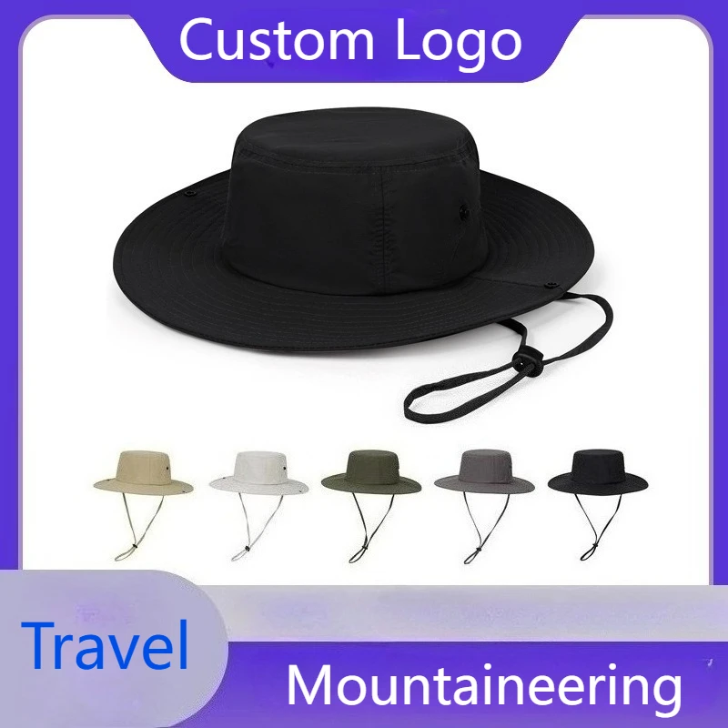 

Custom Logo Outdoor Mountaineering Camping Waterproof Quick Dry Fisherman Hat Ladies Summer Sun Shield Hat Men