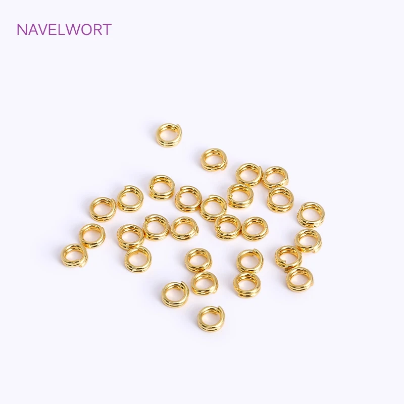 18K Gold Plated Split Rings,Double Loop Rings,Connector Rings For Jewelry Making,Accessories For Jewelry DIY Handmade Crafts