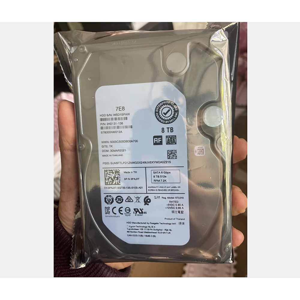 Disco duro Original para DELL Enterprise 8T SATA 3,5 "0F4JXT ST8000NM012A