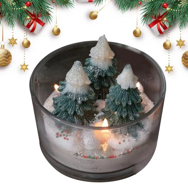 Christmas Aromatherapy Candle Christmas Tree Creative Candle With Scent Meditation Yoga Relaxing Tealight Candle Seasonal Decor