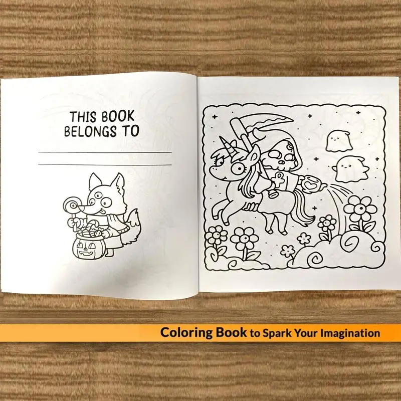 Coloring Book For Adults And Teens Halloween Theme Featuring Adorable Creepy Creatures In Cozy Moments For Relaxation Gift