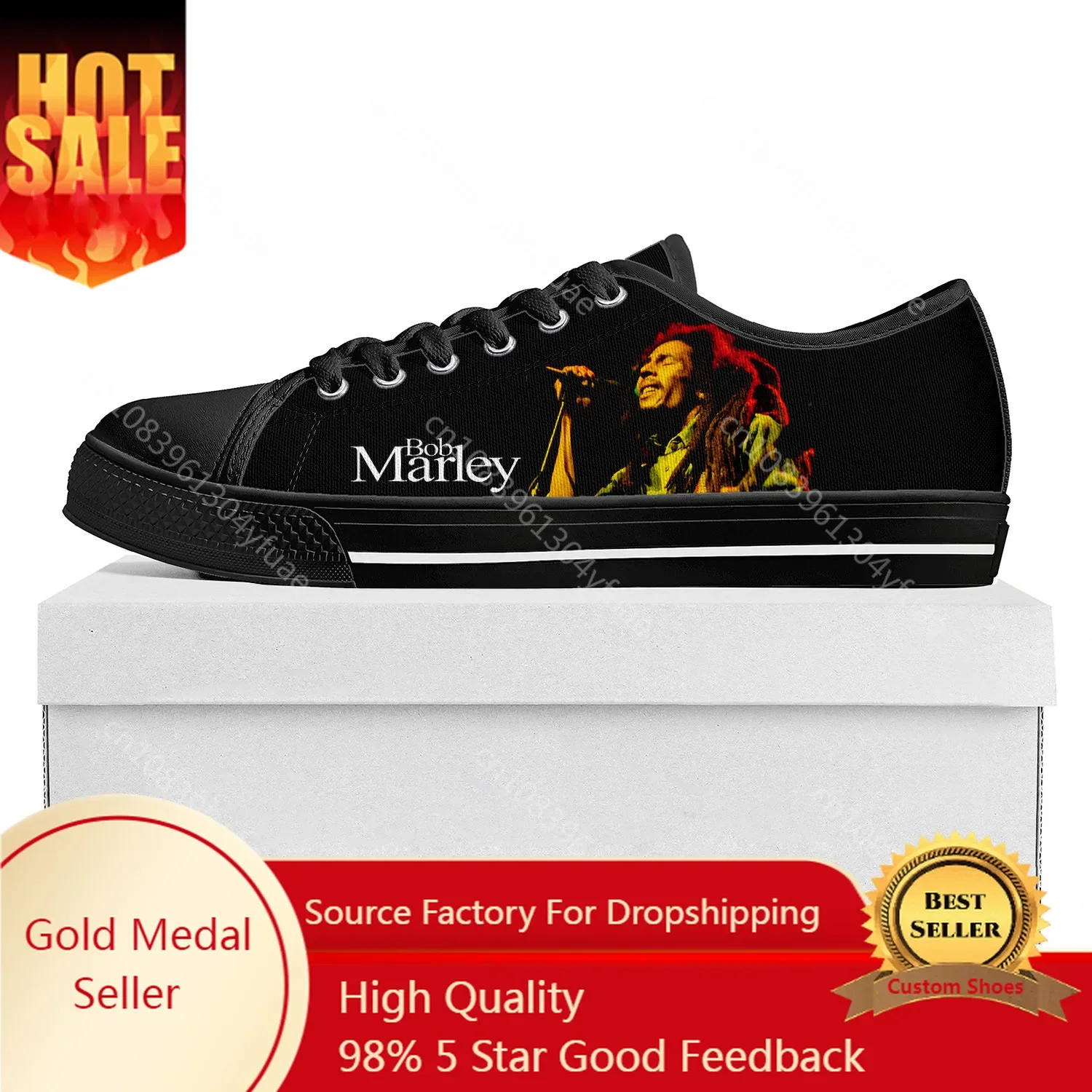 

Reggae Rock Music Star Bob Marley Low Top High Quality Sneakers Mens Womens Teenager Canvas Sneaker Couple Shoes Custom Shoe