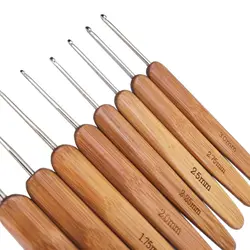 Bamboo Long Wooden Crochet Hooks Handicraft Small Size Long Knitting Needles Crocheting Needles DIY Sewing Accessories