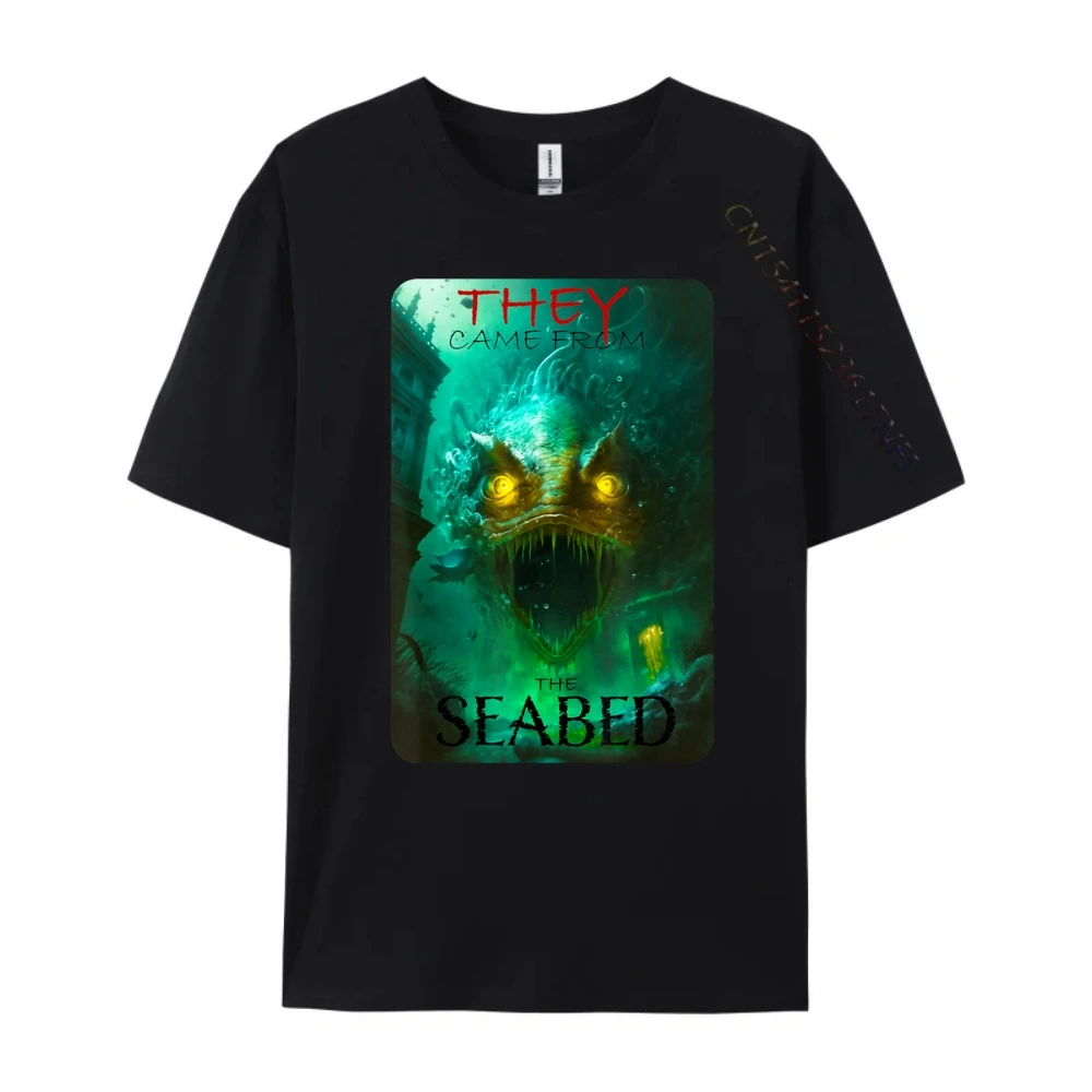 Horror Sea Monster They Came From The Seabed Demon Fish Mens Korean Fashion Man Clothes Man Tops Tees