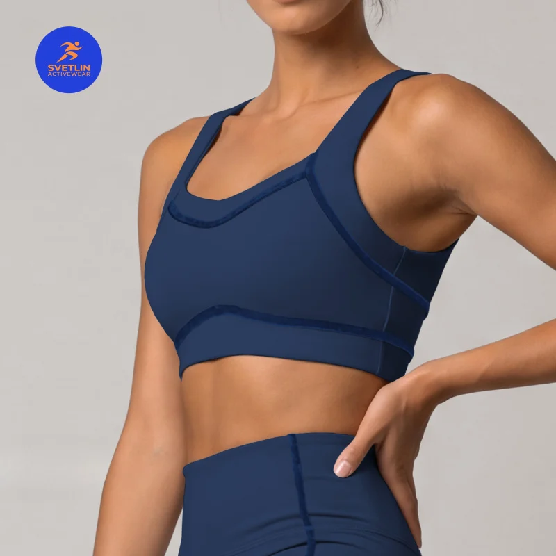 SVETLIN High-Elastic Sports Bra Vest Running Training Yoga Outfit Shock-Absorbing Shaping Fitness Gym Workout Athletic Tops