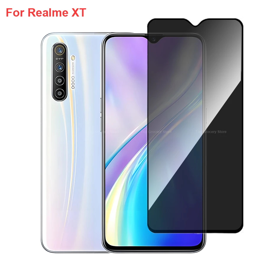 

For Realme XT RMX1921 Anti Spy Privacy Tempered Glass Screen Protector Compatible For XT Realme Full Cover Screen Phone Film