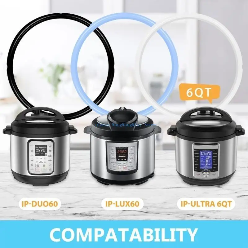 Molf 3 PCs Durável Os anéis vedação silicone duráveis Substituição Juntas da panela pressão Seals Definir peças para