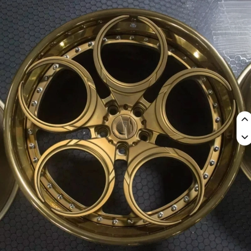 

Custom Deep Dish 2-Piece Forged Golden Wheel 5x114.3 5X120 18 19 20 21 24 Inch Car Rim