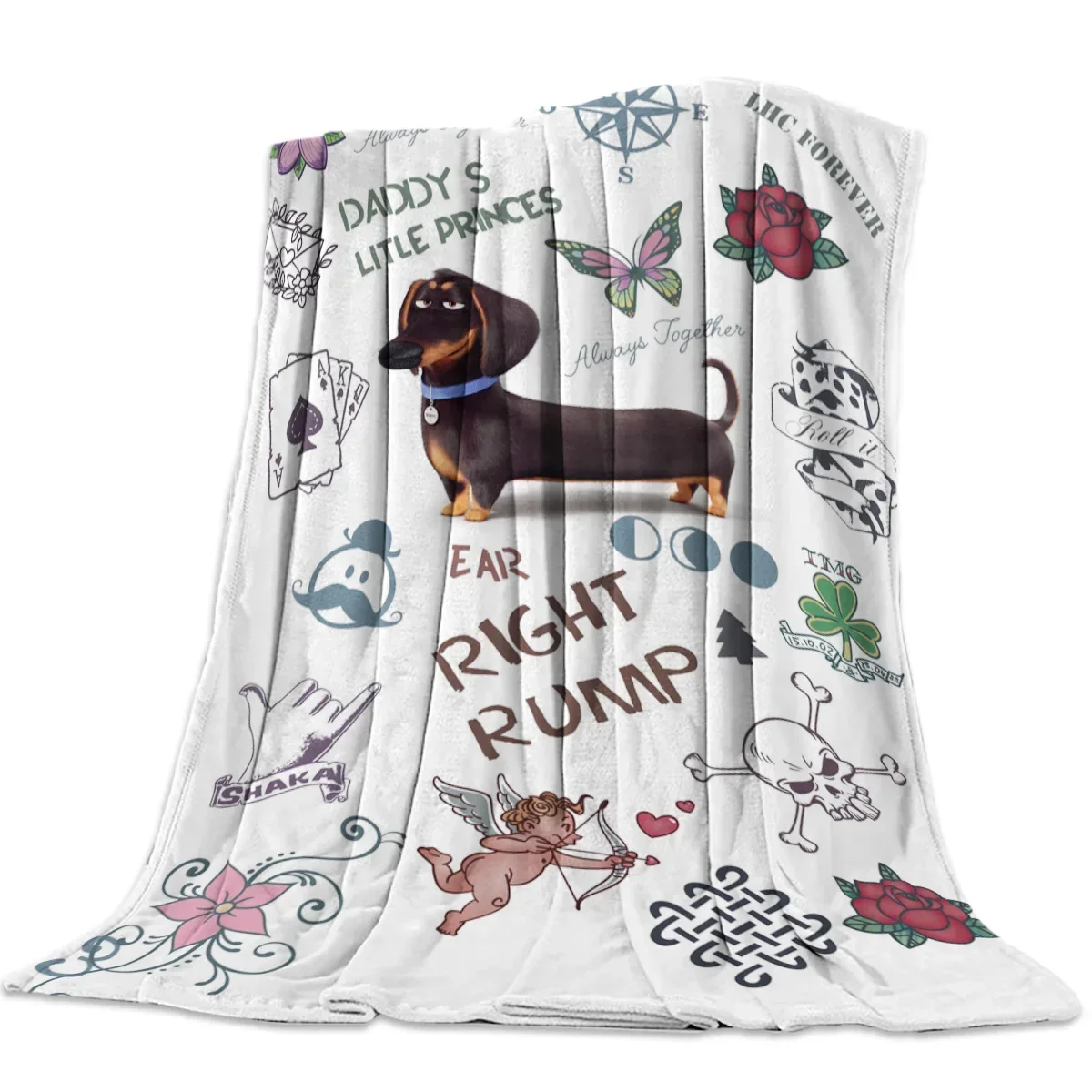 

3d Printed Blanket Soft Warm Coral Fleece Blanket Dachshund Dog Home Wood Winter Sheet Bedspread for Children Birthday Gift