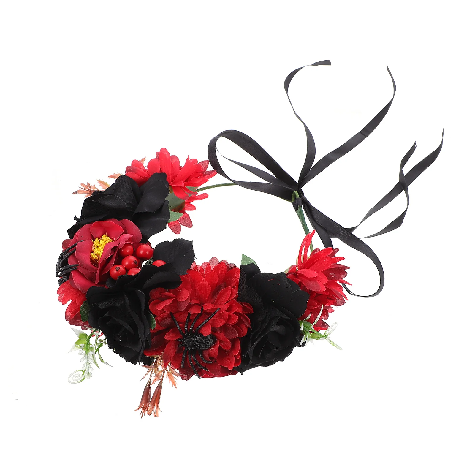

1pc Flower Crown Headband Artificial Floral Headdress For Women Bridal Wedding Party Halloween Cosplay Decor Plastic Hair