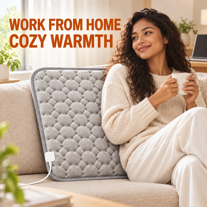 USB Heated Seat Cushion, 3 Heat Levels Touch Control Heating Pad, Soft Plush Diamond Quilted USB Powered Warmer Mat, Portable Fo