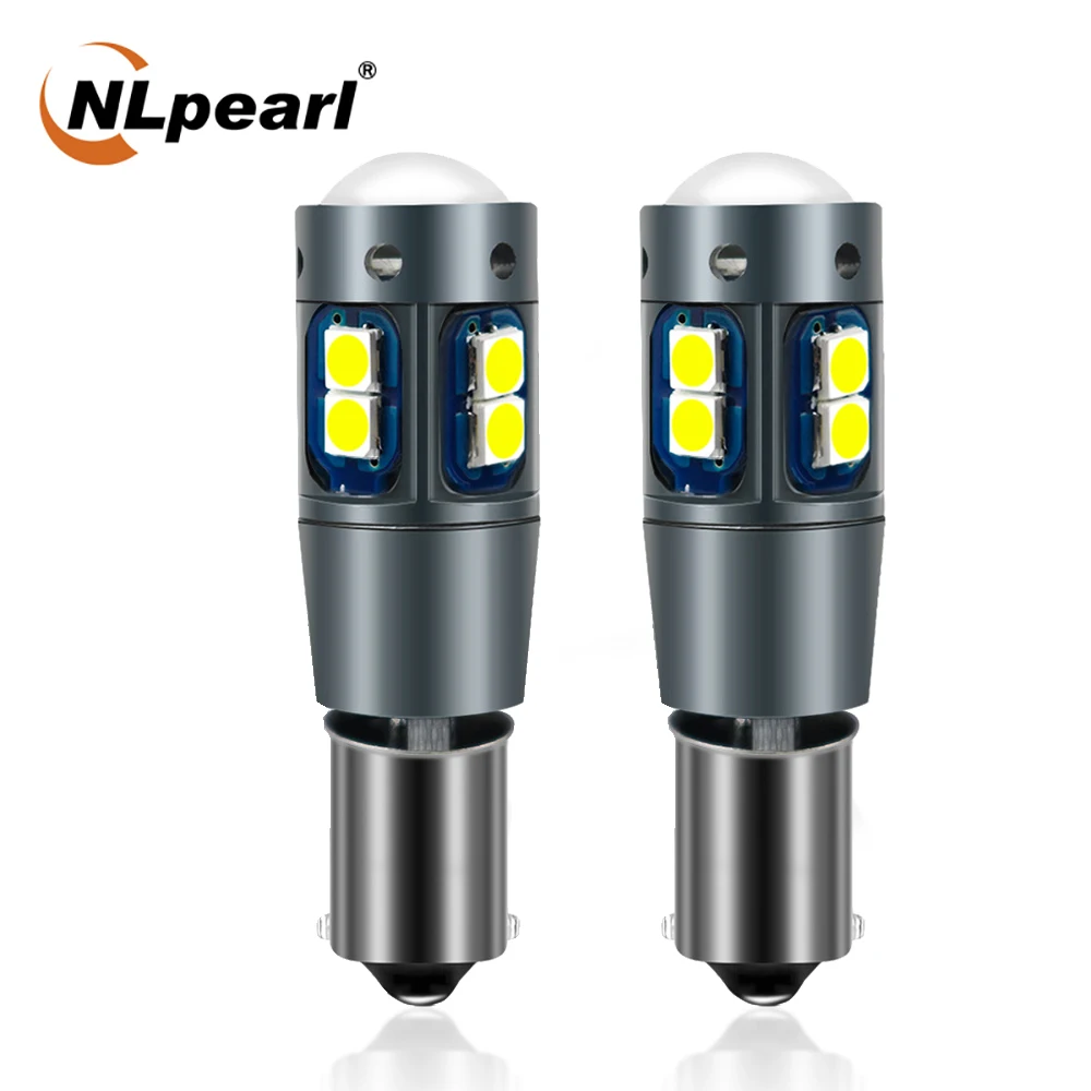 NLpearl 2x T4W BA9S LED Blub BAX9S BAY9S H21W H6W LED For Car Rear Fog light Red White Auto Parking Reverse Light Dome Lamp 12V