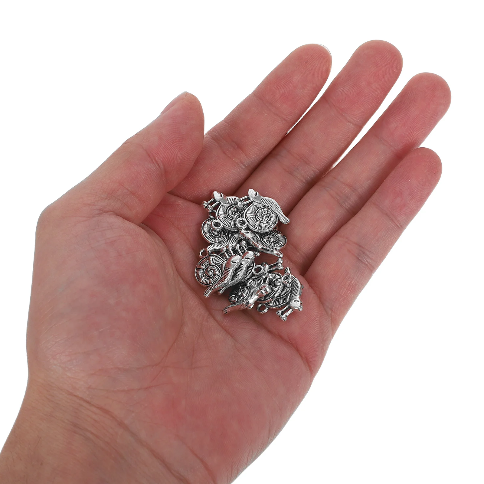 

10 PCS Silver Pendant Snail Charm Jewelry Making Pendants Necklace DIY Fine Workmanship