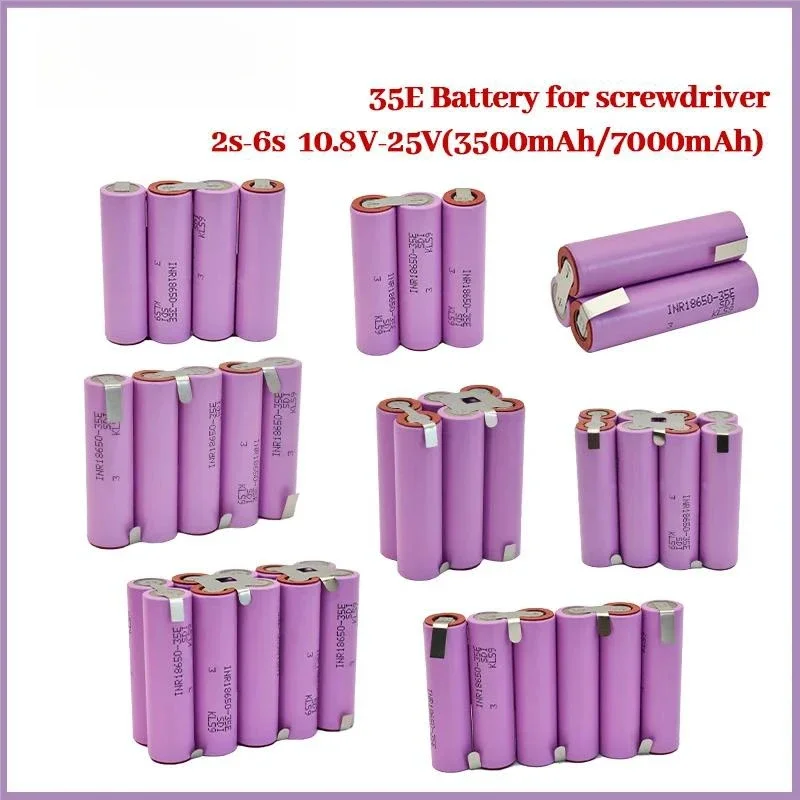 

2023 20A 18650 35E 3500mAh 7000mAh 3S 4S 5S 6S 8S 7.4V 12.6V 14.8V 18V 25.2V 29.6V for screwdriver battery welding battery pack