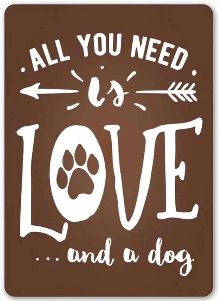 All You Need Is Love And A Dog Sign, Funny Sign Decor, Cute Dog Decor, Gift For Dogs, Cute Dog Porch Sign, Cute Porch Gift For D