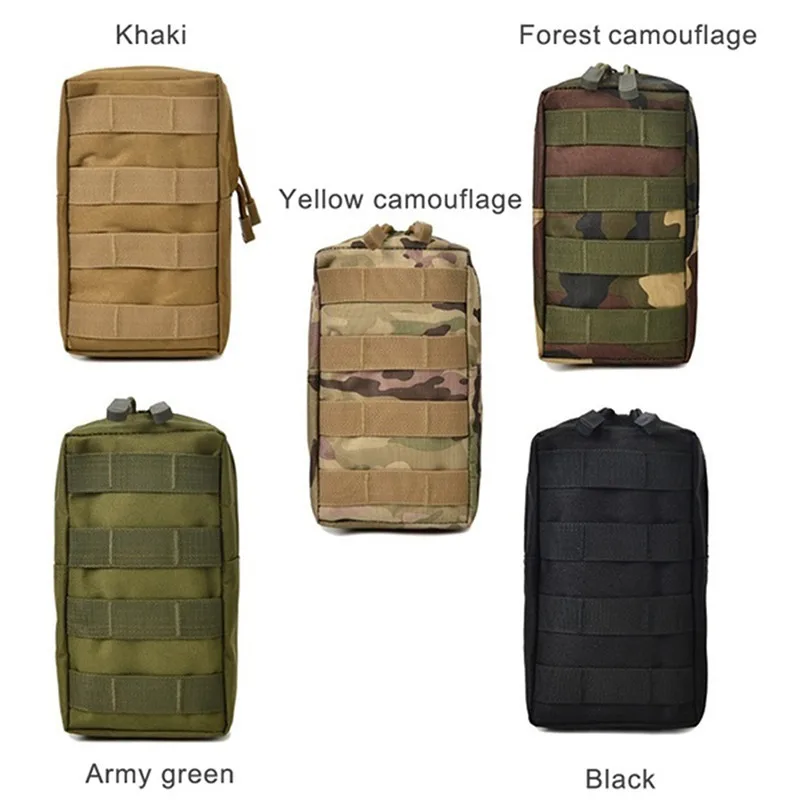 600D Oxford Outdoor  Tactical Bag EDC Molle Tool Zipper Waist Accessories Durable Belt Comouflage Pouch Hunting Airsoft