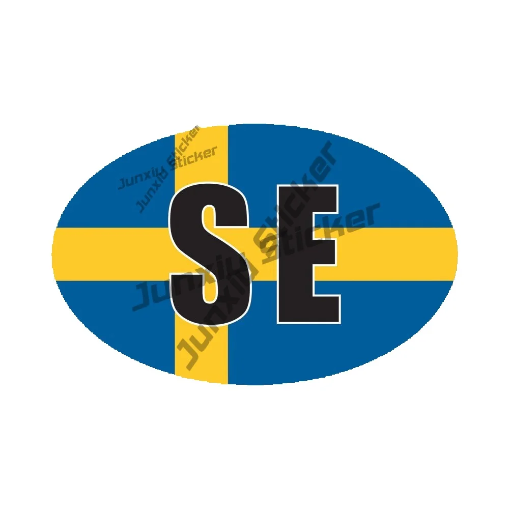 

Sweden Se Country Code Flag Oval Sticker Uv Protected Swedish Decal For Bumper Bodywork Decoration Motorcycle Helmet Wall Sticke