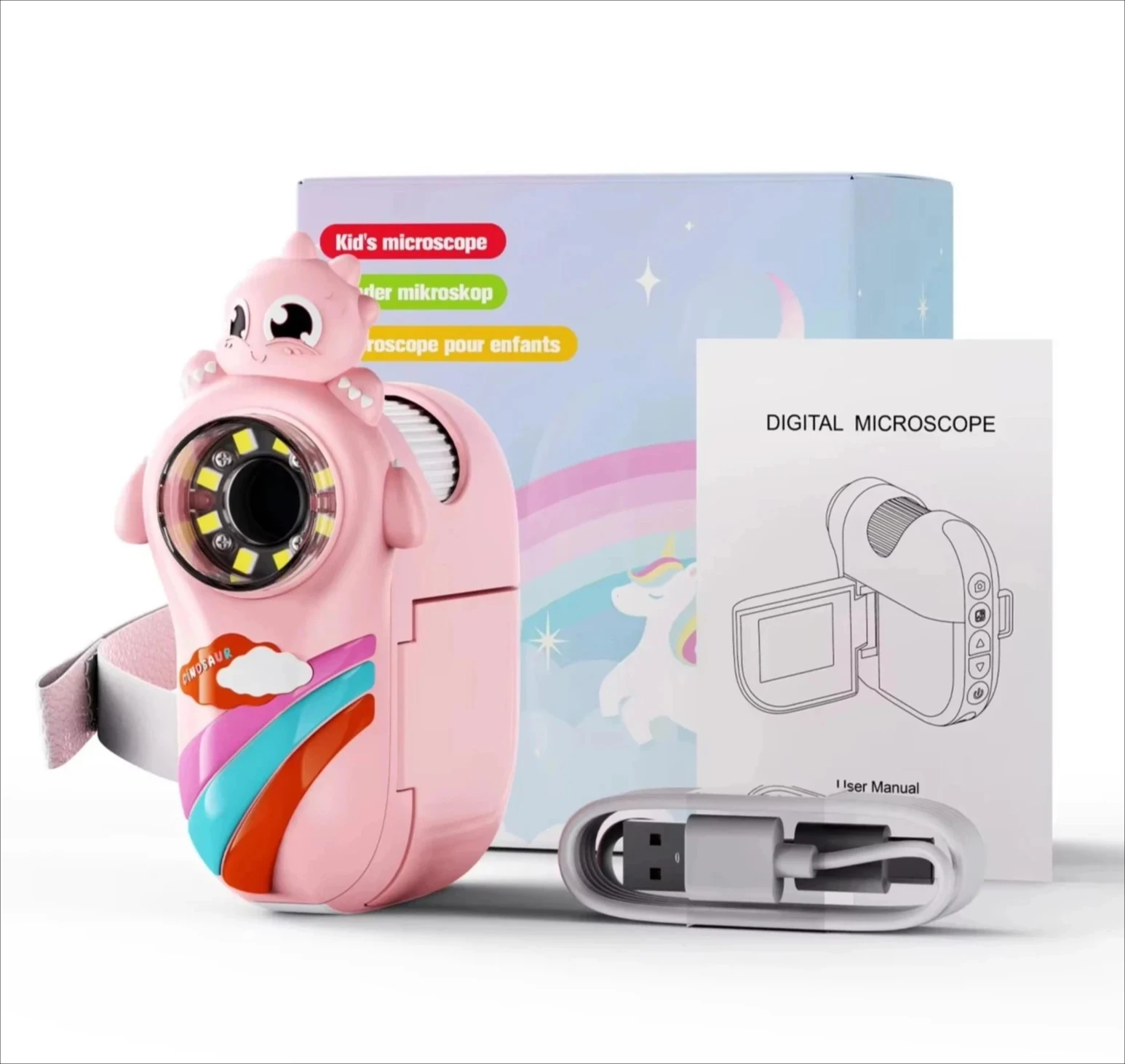 

Handheld with 8LED 2MP 1000X with Internal Storage 1080P Children Toys Digital Kids Portable Microscope Pocket
