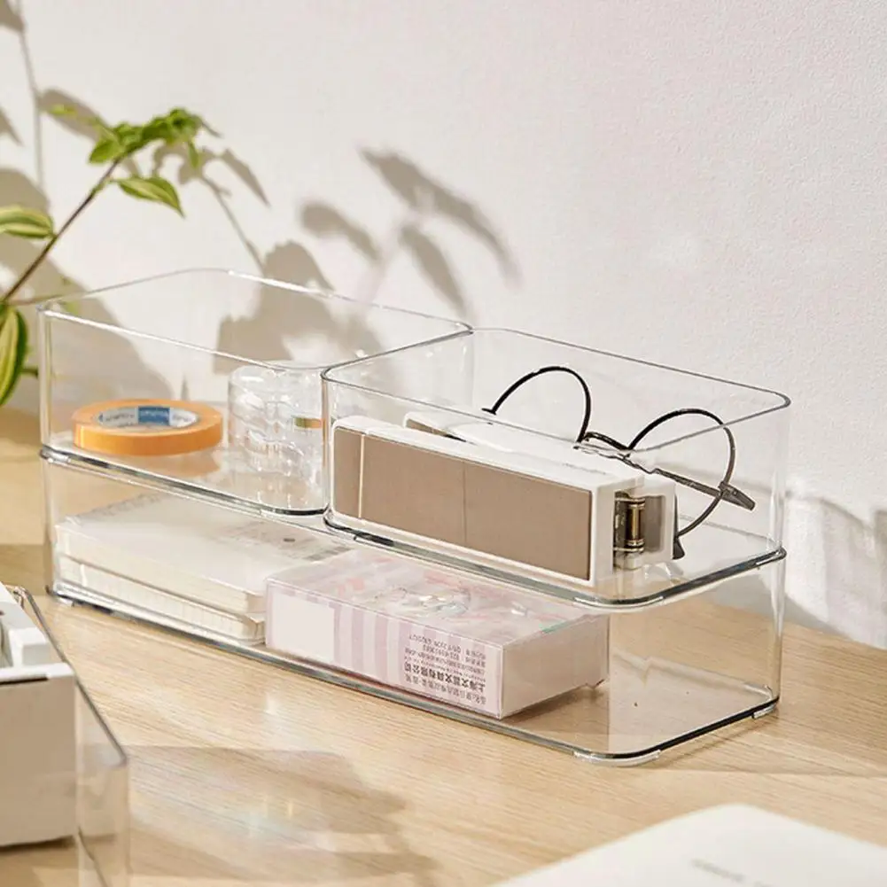 חדרי אמבטיה אחסון מכולות מגירה שקופות המארגנים לאחסון 25 יחידות עם קצוות חלקים מגוונים עבור קל