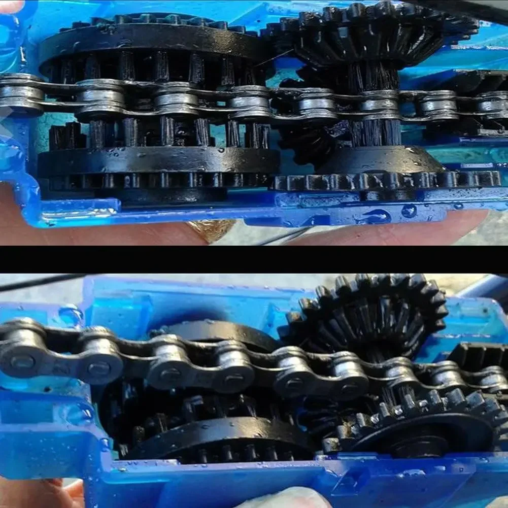 Fahrrad- und Motorrad-Kettenreinigungsset inklusive Kettenölschmiermittel, universellem Kettenentfetter, Schrubber und Reinigungsbürstenwerkzeugen – Detail 7
