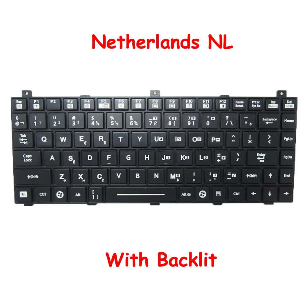 Laptop Backlit Keyboard For GETAC NK5100-00000T-01/C 01/B Canada CA NK5100-00000T-01/C 01/B Netherlands Black Frame New