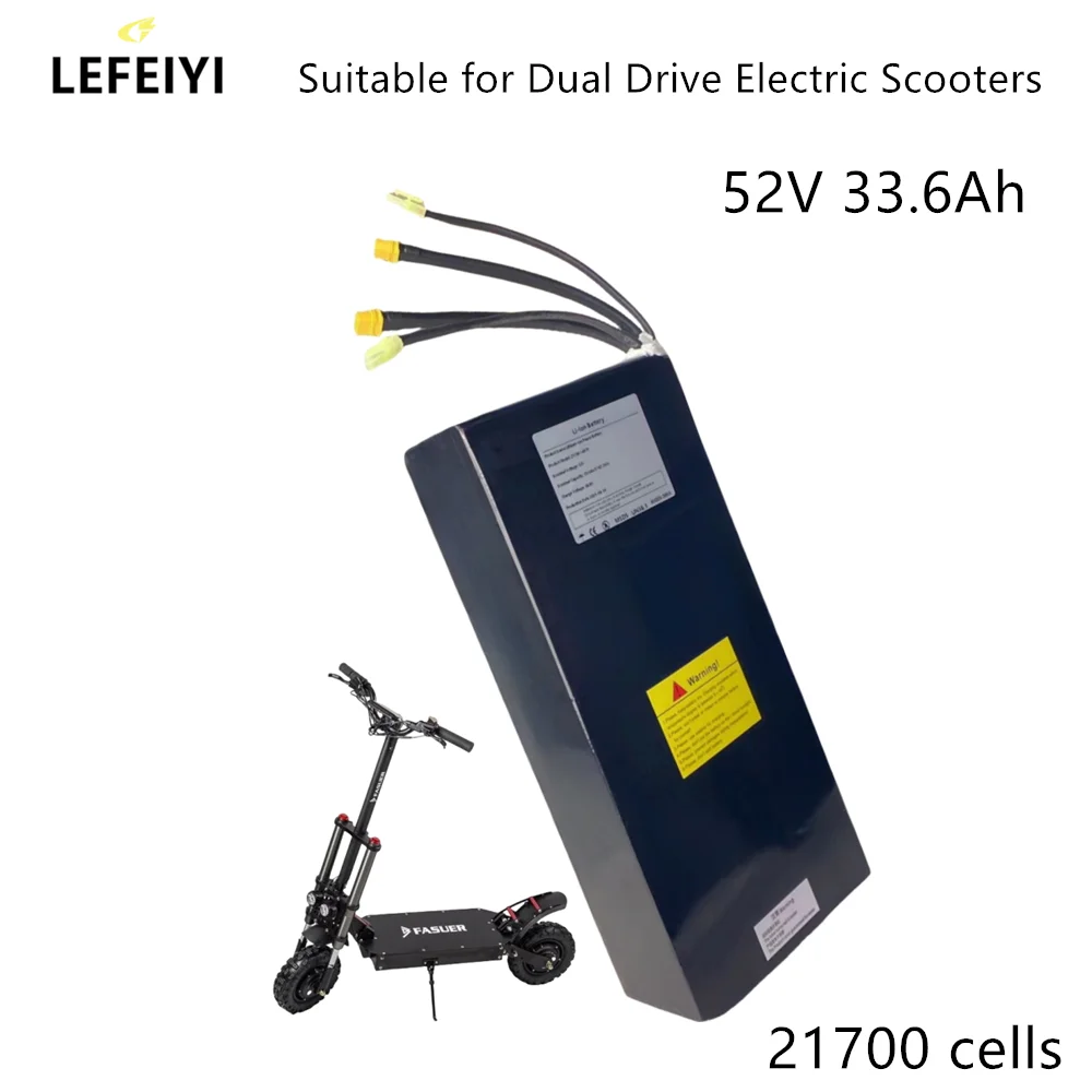 52V Ebike Battery 33.6Ah 21700 Lithium Li-ion Battery Pack for 1000W 1500W 1750W Electric Bike Electric Scooter With BMS