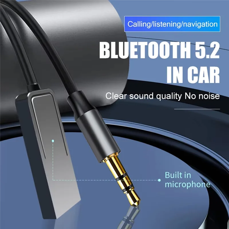 

DIGIT-AUX Bluetooth-адаптер, автомобильный разъем 3,5 мм, аудиопередатчик, 5,2, приемник, USB-ключ, кабель, громкая связь, автомобиль с микрофоном