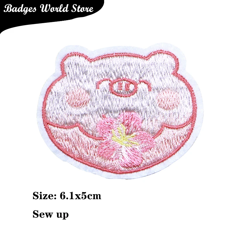 Cute Rabbit Panda Pig Bear Dog Chenille Icon Towel Embroidery Applique Patches For Clothing DIY Iron on Badges on the Backpack