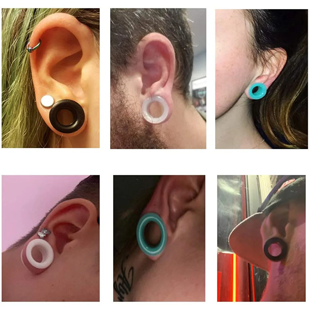 1 paire 3-48mm Bouchons D\'oreille En Silicone Et Tunnels Piercing Expander Piercing Tunnel oreille Tunnels Civières Bouchon oreille oreille Jauges