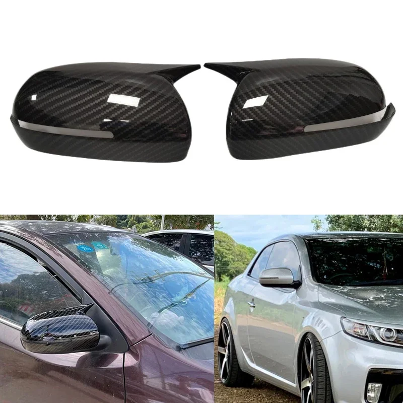 

For KIA K3 Cerato Forte 2010-2013 2011 2012 ABS Carbon Fiber Car Side Door Rearview Mirror Cover Cap Shell Housing Sticker Trim