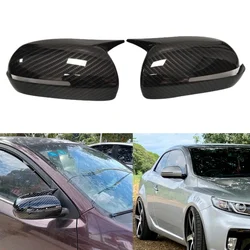 For KIA K3 Cerato Forte 2010-2013 2011 2012 ABS Carbon Fiber Car Side Door Rearview Mirror Cover Cap Shell Housing Sticker Trim