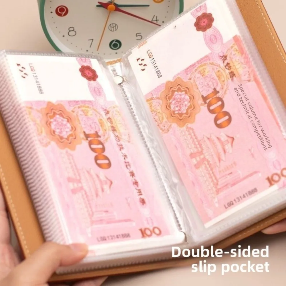 Reusable Large Capacity 50 Envelopes Money Saving Challeng Waterproof Save Money Budget Money Notebook PU Cash Storage Book