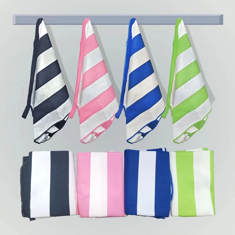 

Microfiber Broad Stripe Beach Towels Absorbent Quick Dry Yoga Swimming Resort Climbing Sun Protection Towel Travel Portable