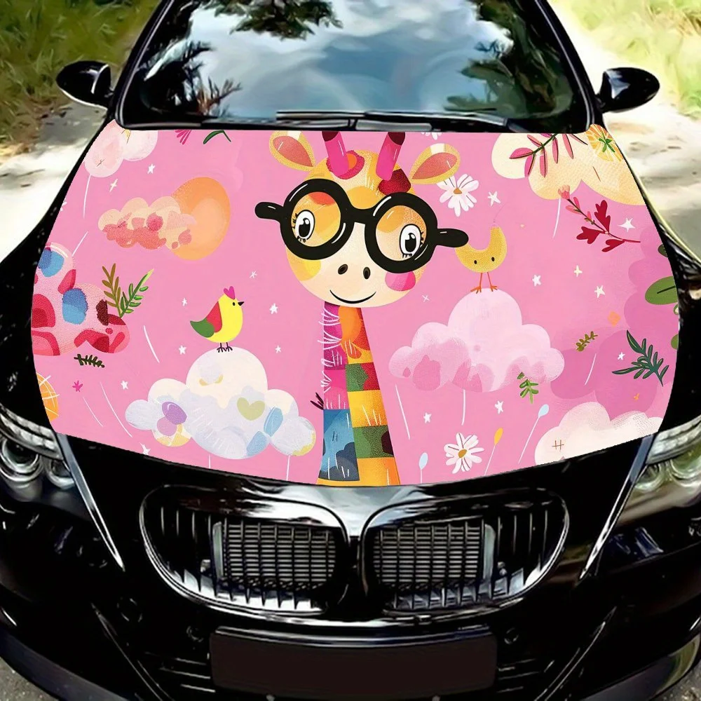 

Unique giraffe Pattern car hood stickers, waterproof self-adhesive, scratch resistant, easy to stick, durable car PVC stickers,