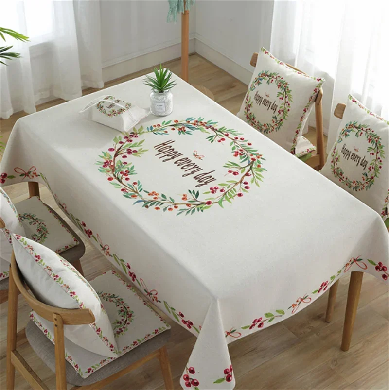 

American Tablecloth For Table Pine Cotton Linen Print Table Cloth Dining Room Fabric Rectangular Table Cover